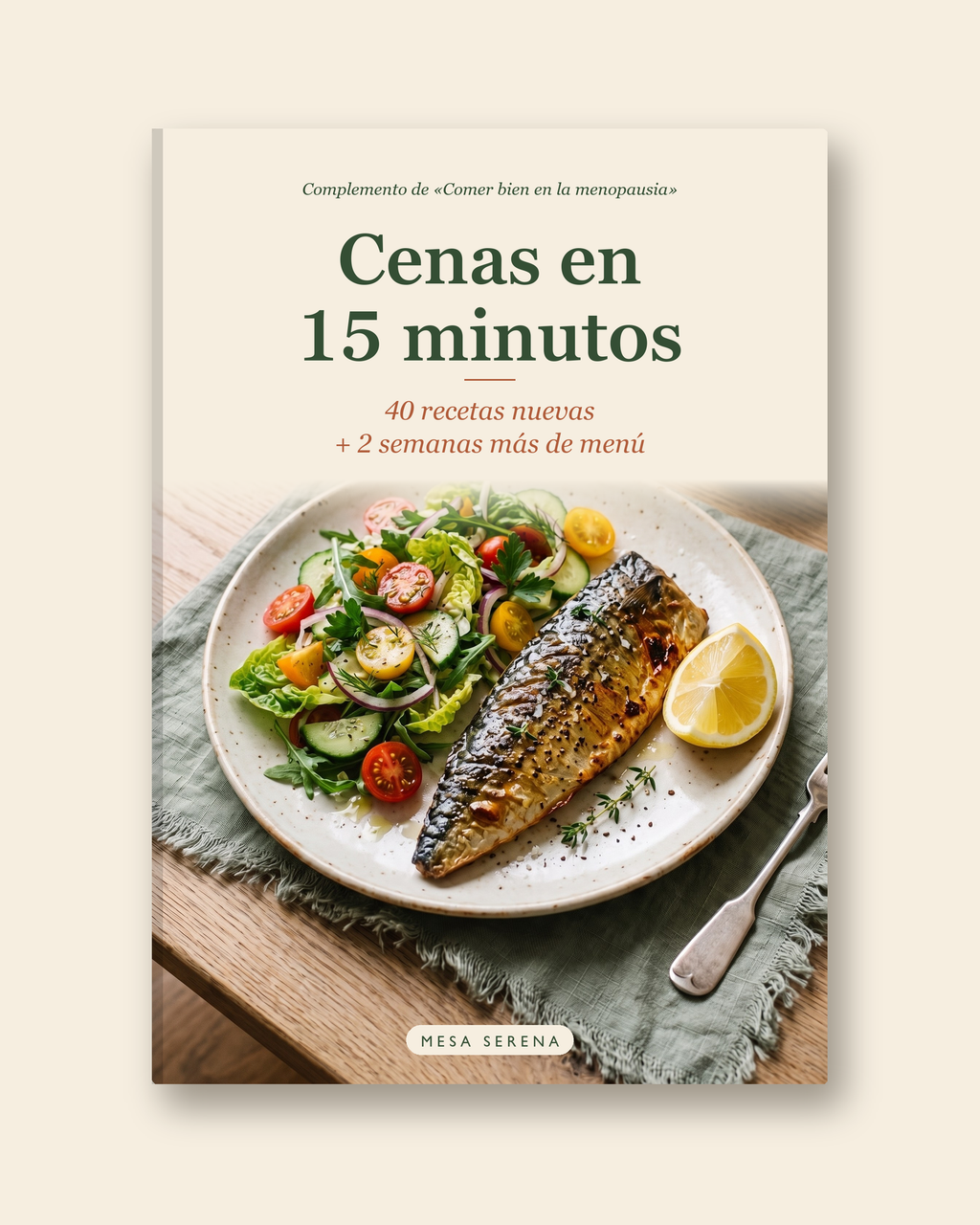 Ebook «Cenas en 15 minutos» en PDF (imagen ilustrativa generada con IA)