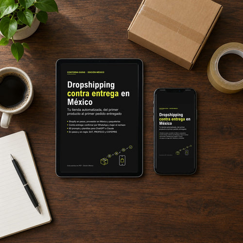 Guía «Dropshipping contra entrega en México» en PDF: portada en pantalla