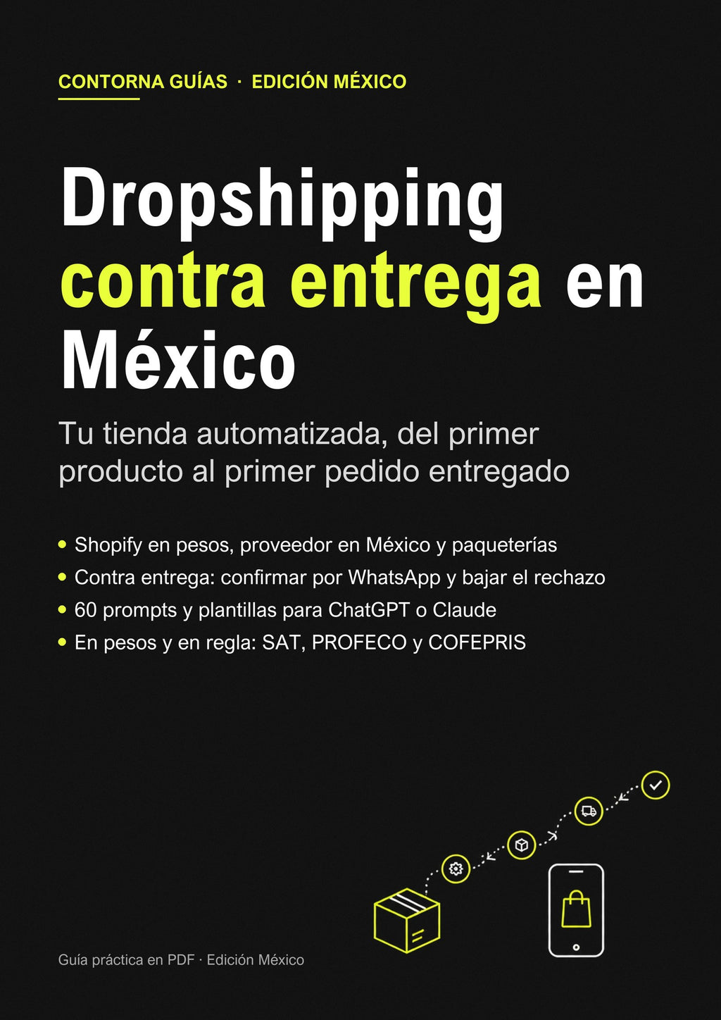 Portada de la guía «Dropshipping contra entrega en México» · CONTORNA Guías · Edición México