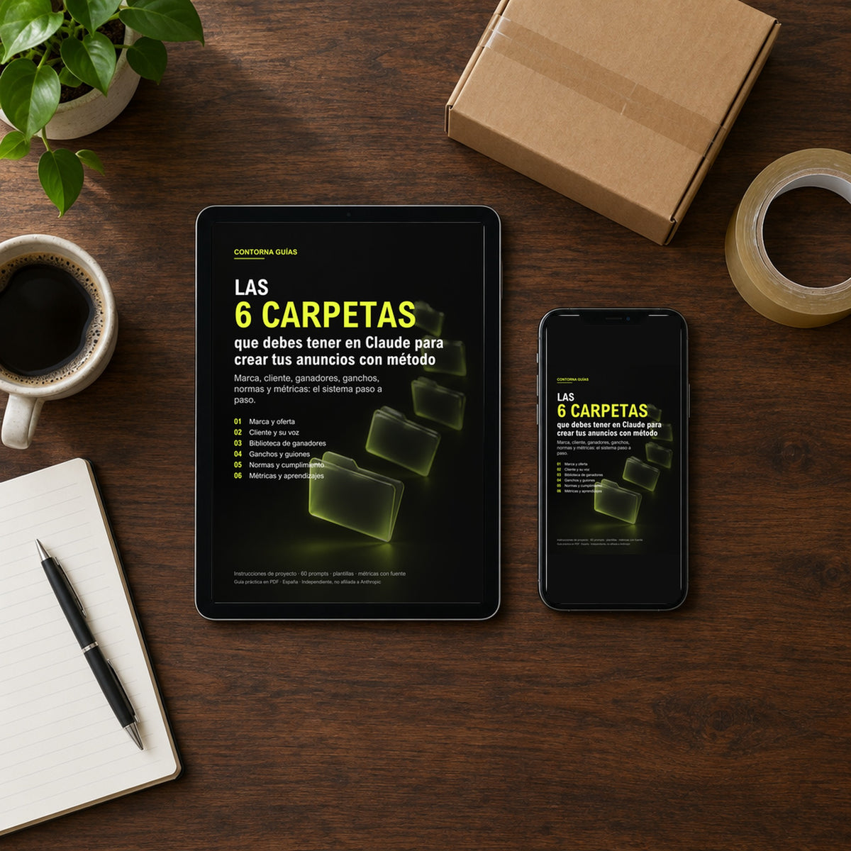 Guía «Las 6 carpetas que debes tener en Claude» en PDF (imagen ilustrativa)