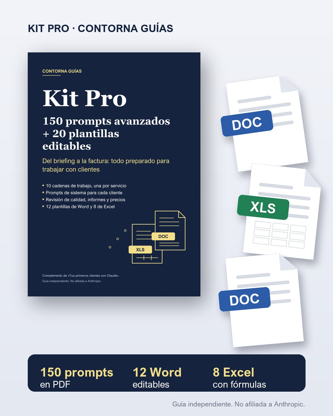 Kit Pro: 150 prompts avanzados y 20 plantillas editables (imagen ilustrativa)