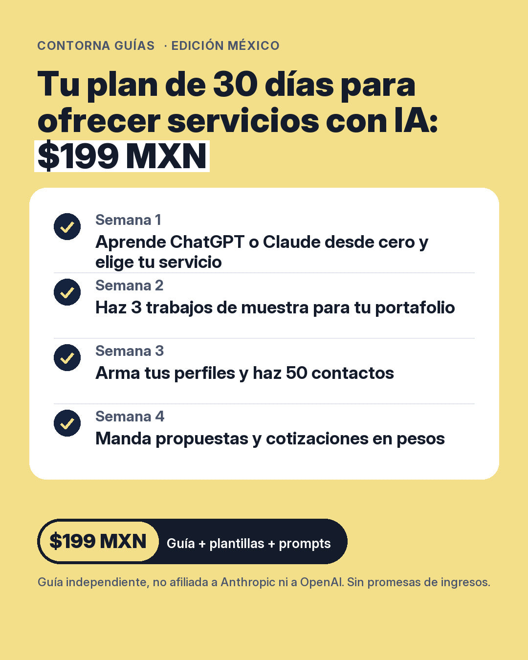 El plan de 30 días del kit, semana a semana