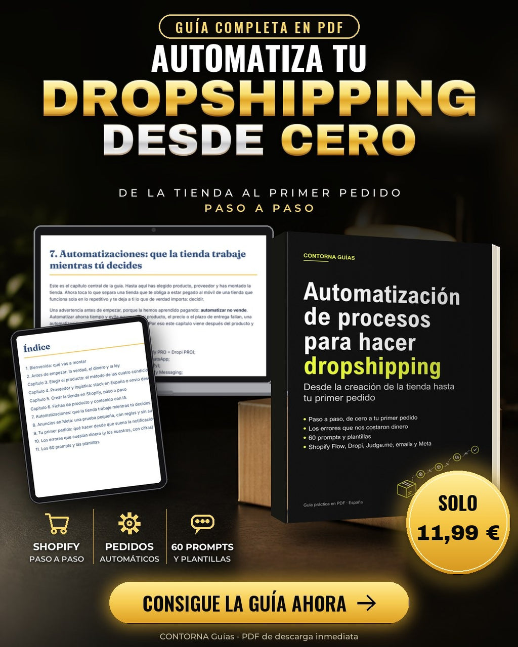 Guía Automatiza tu dropshipping desde cero en PDF a 11,99 €
