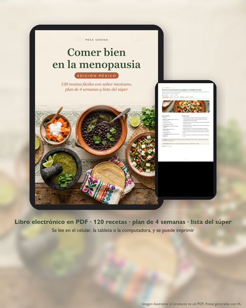 Portada del recetario Edición México y una receta en el celular (imagen ilustrativa generada con IA)